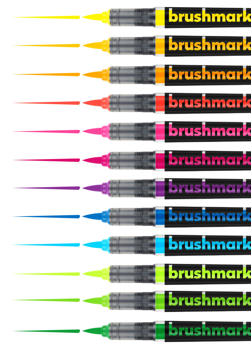 Rotuladores brush marker Karin neon