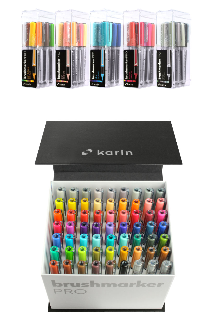 Rotuladores BrushmarkerPRO  MegaBox 60 colours + 3 blenders
