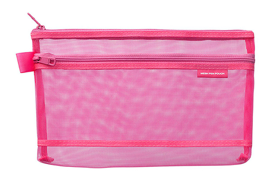 Midori CL Mesh Pen Pouch Pink