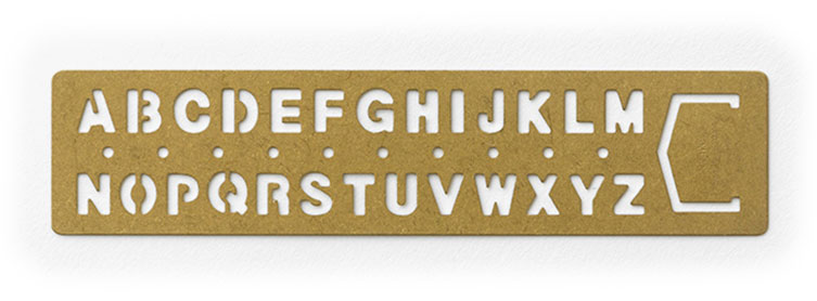 BRASS TEMPLATE BOOKMARK Alphabet Traveler's Company